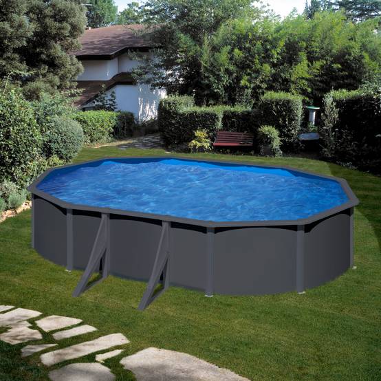 Gré - Piscine hors-sol acier gris anthracite - GRE - Image 4