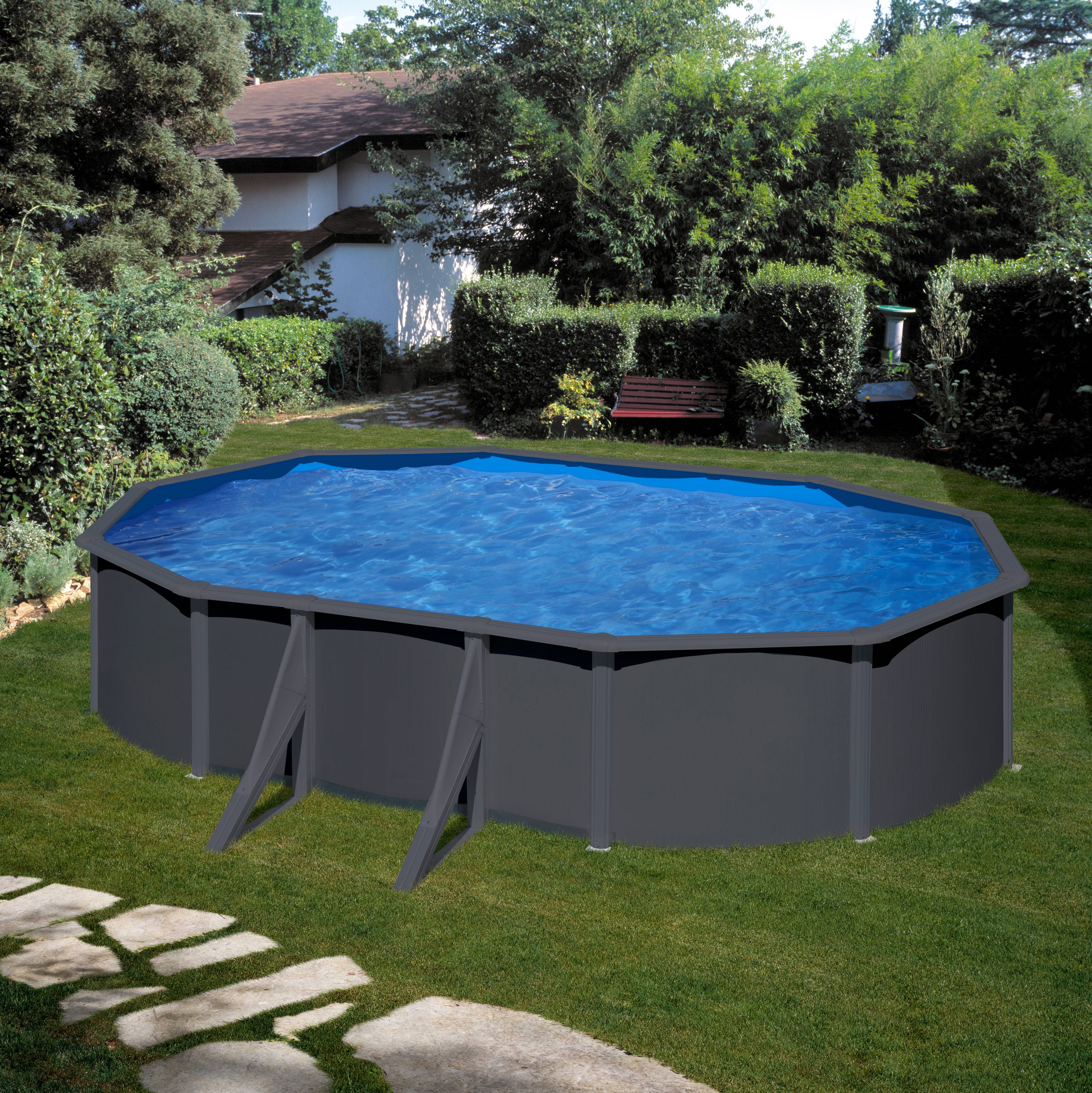 Gré - Piscine hors-sol acier gris anthracite - GRE - Image 4