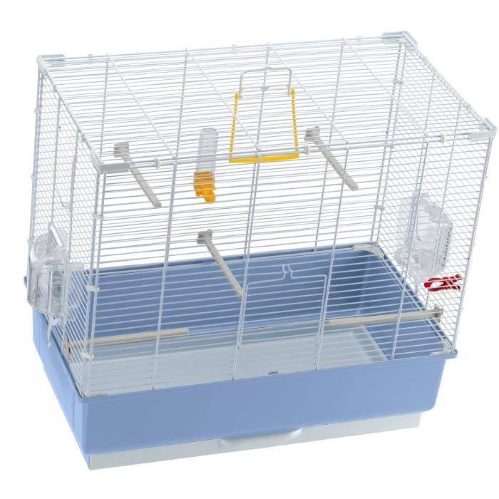Cage à oiseaux Rekord 4 acier et plastique blanc L.60 l.32.5 H.57.5 cm - Ferplast