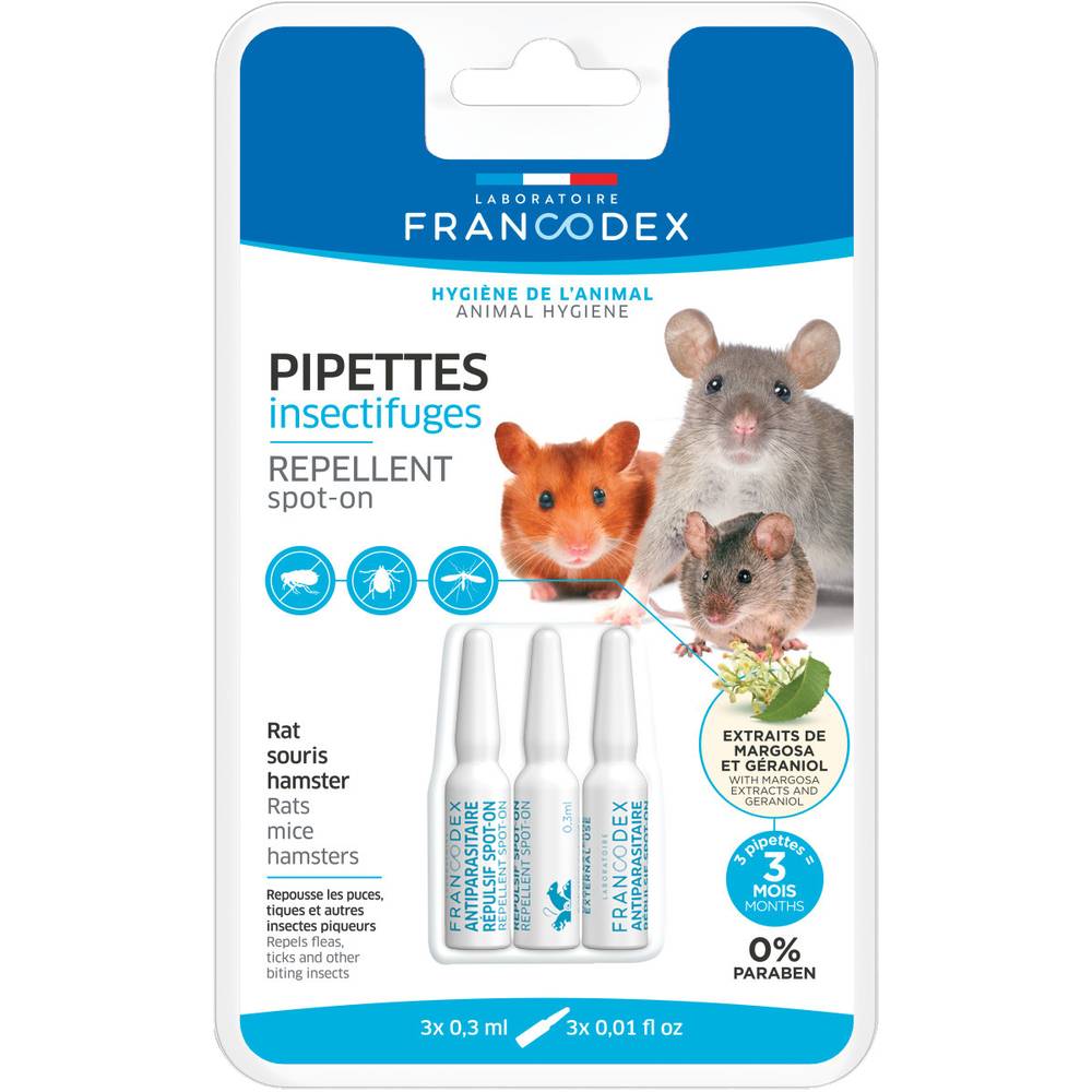 Francodex - Pipettes Insectifuges Petits Rongeurs – FRANCODEX - Image 1