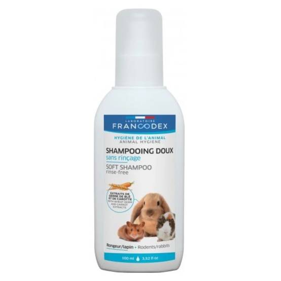 Francodex - Shampooing Doux Sans Rinçage pour Rongeurs et Lapins 100 ml - FRANCODEX