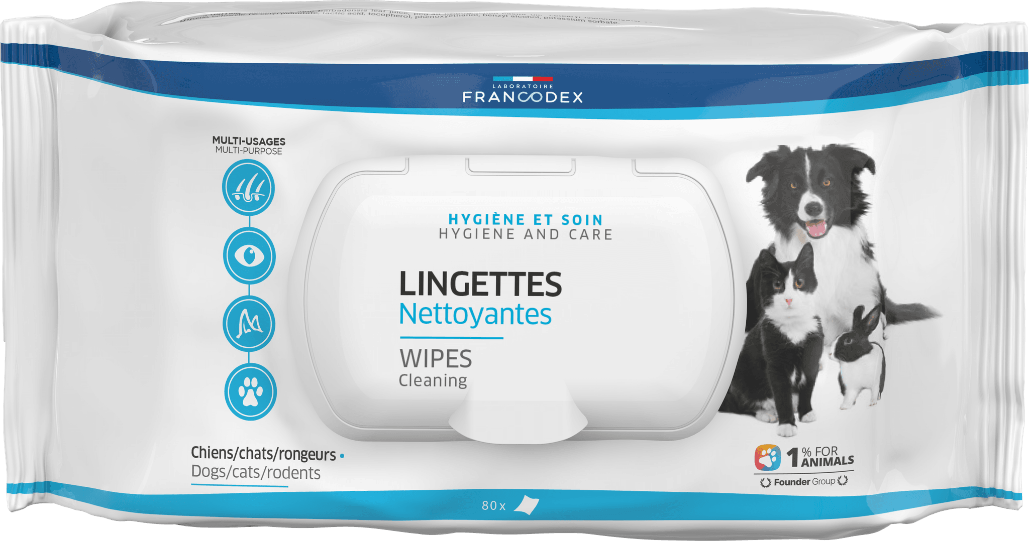 Francodex - Lingettes nettoyantes multi-usages - FRANCODEX - Image 2