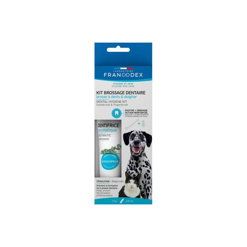 Francodex - Kit de brossage des dents pour chiens et chats 70 g - FRANCODEX