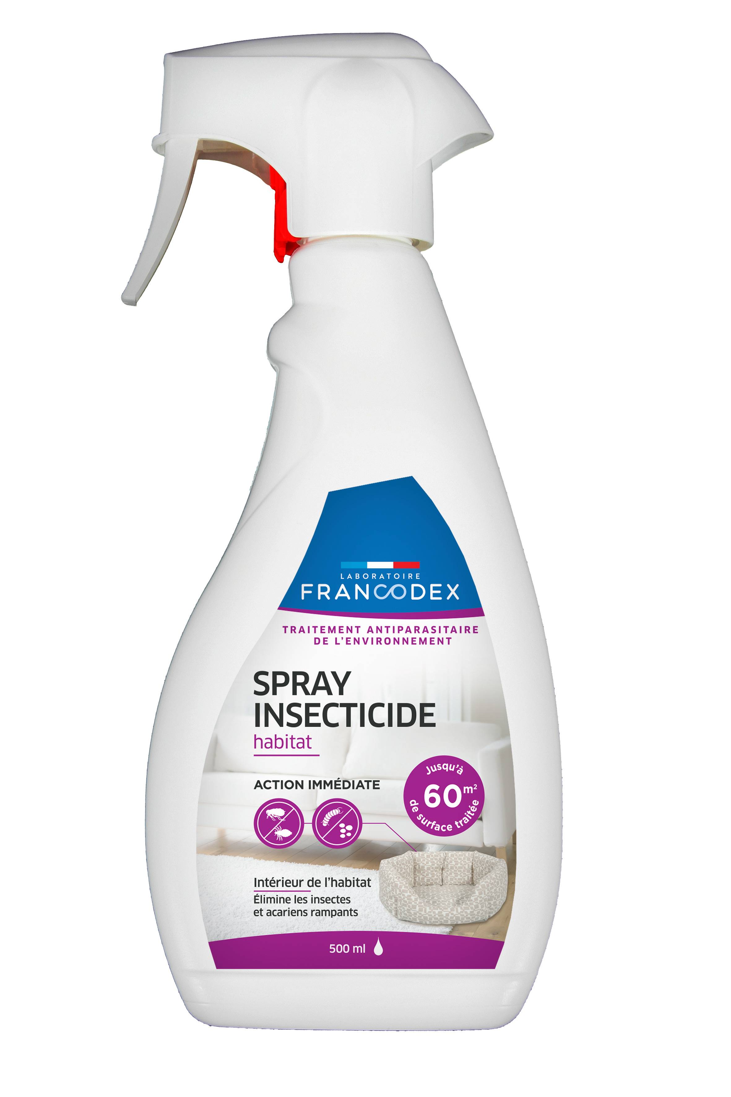 Spray insecticide habitat flacon 500 ml traitement antiparasitaire de l'environnement - FRANCODEX