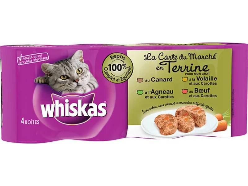 Terrine en boîtes pour chat 400g lot de 4 – WHISKAS