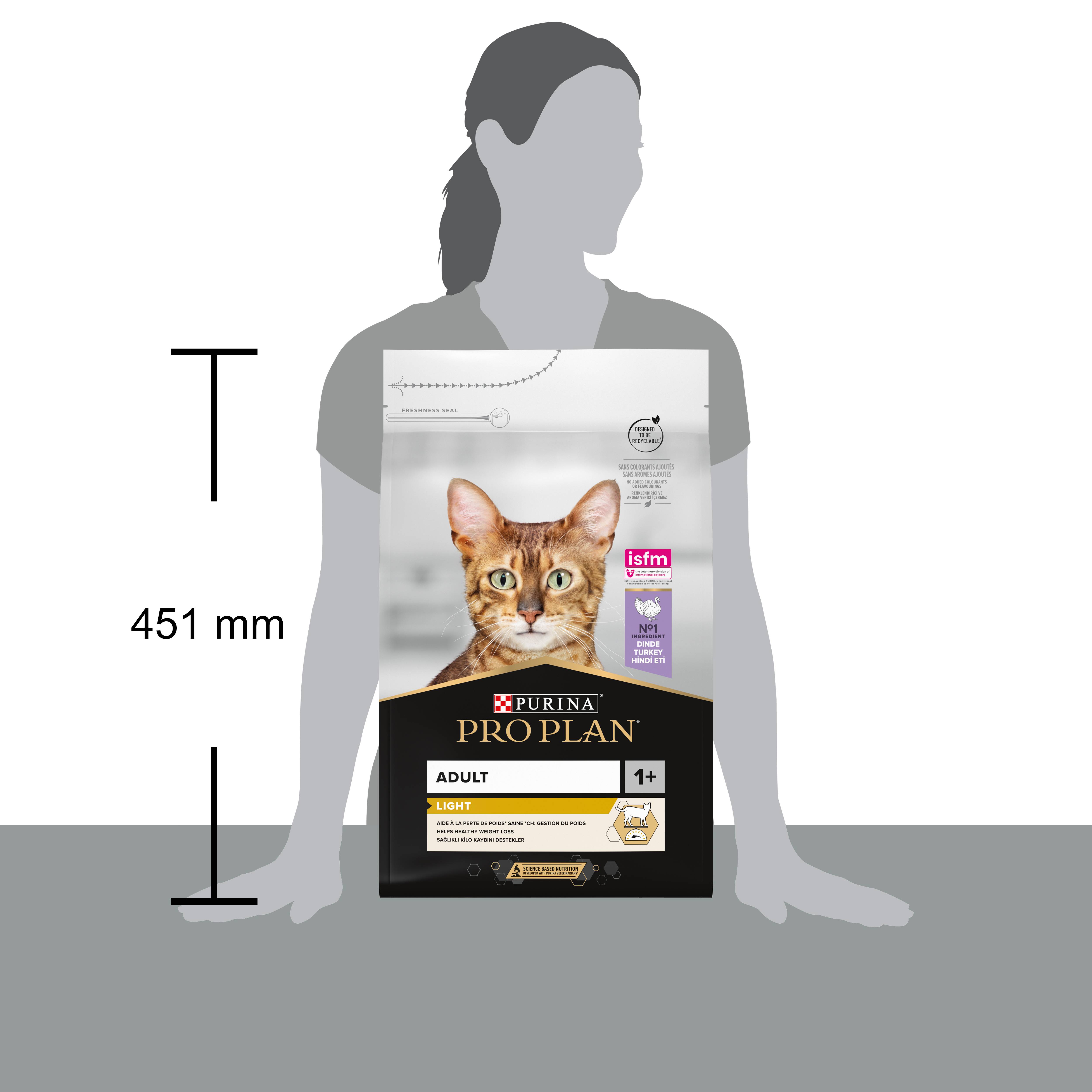 Purina Pro Plan - Croquettes chat Adulte Light 3 kg - PRO PLAN - Image 2