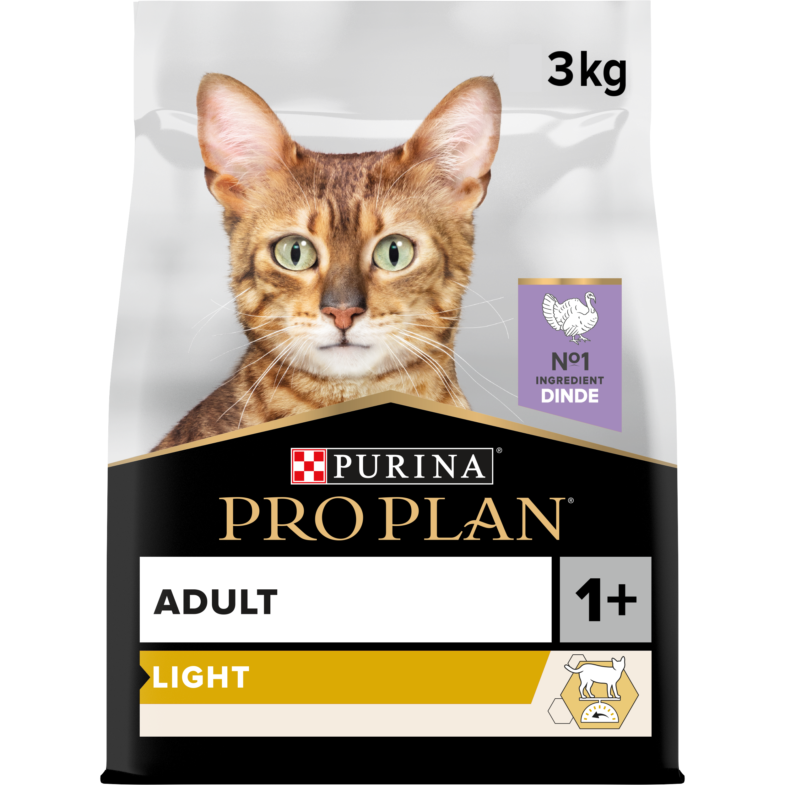 Purina Pro Plan - Croquettes chat Adulte Light 3 kg - PRO PLAN - Image 1