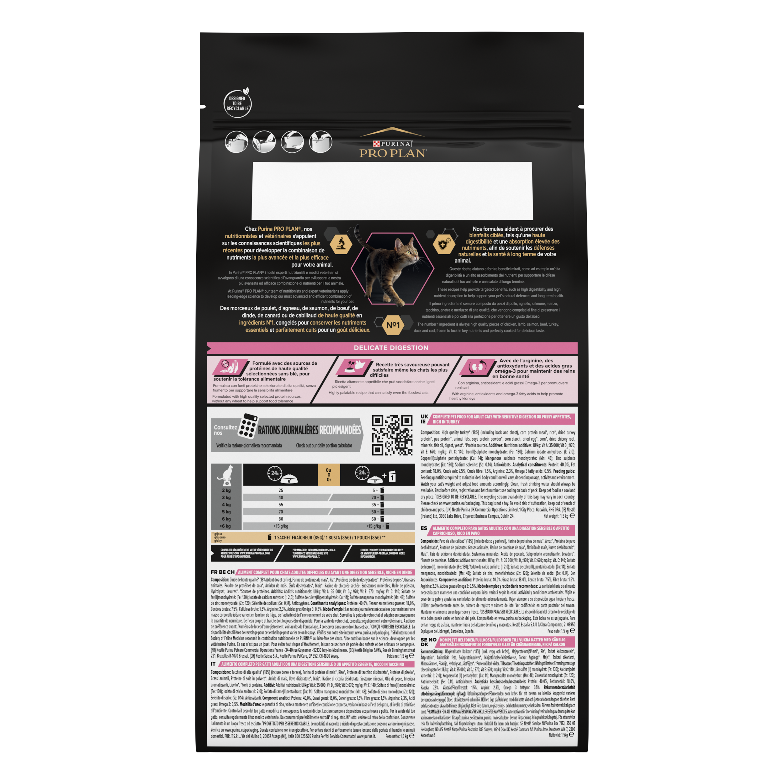 Purina Pro Plan - Croquettes chat Optidigest Dinde 1,5 kg - PRO PLAN - Image 6