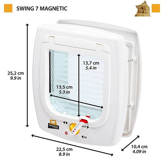 Chatiere Magnétique Plastique Blanc 22,5 x 16,2 x 25,2 cm – FERPLAST - Image 4