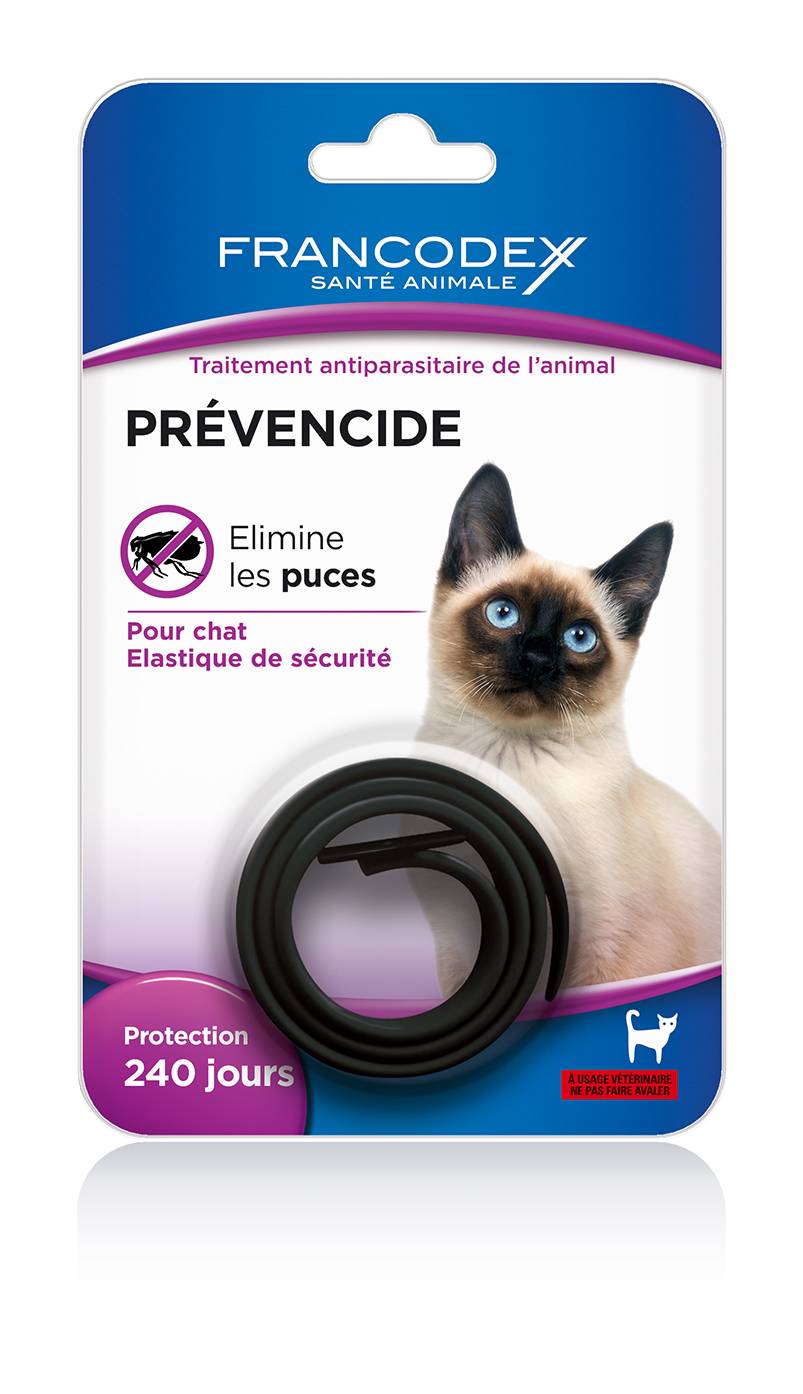 Francodex - Collier Antiparasitaire Prevencide Pour Chat Couleur Noir