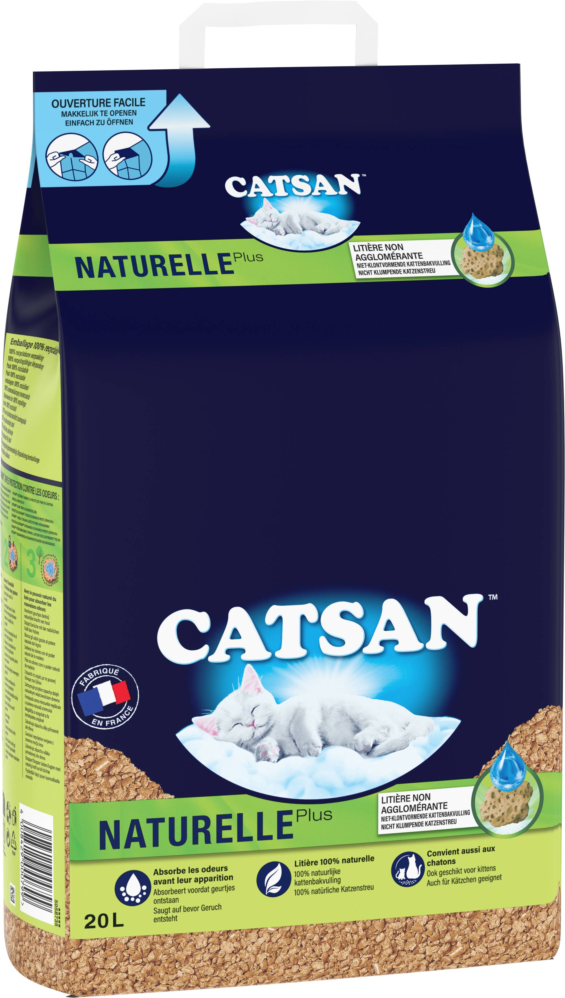 Catsan - Litière végétale pour chat Naturelle + 20 L - CATSAN - Image 1
