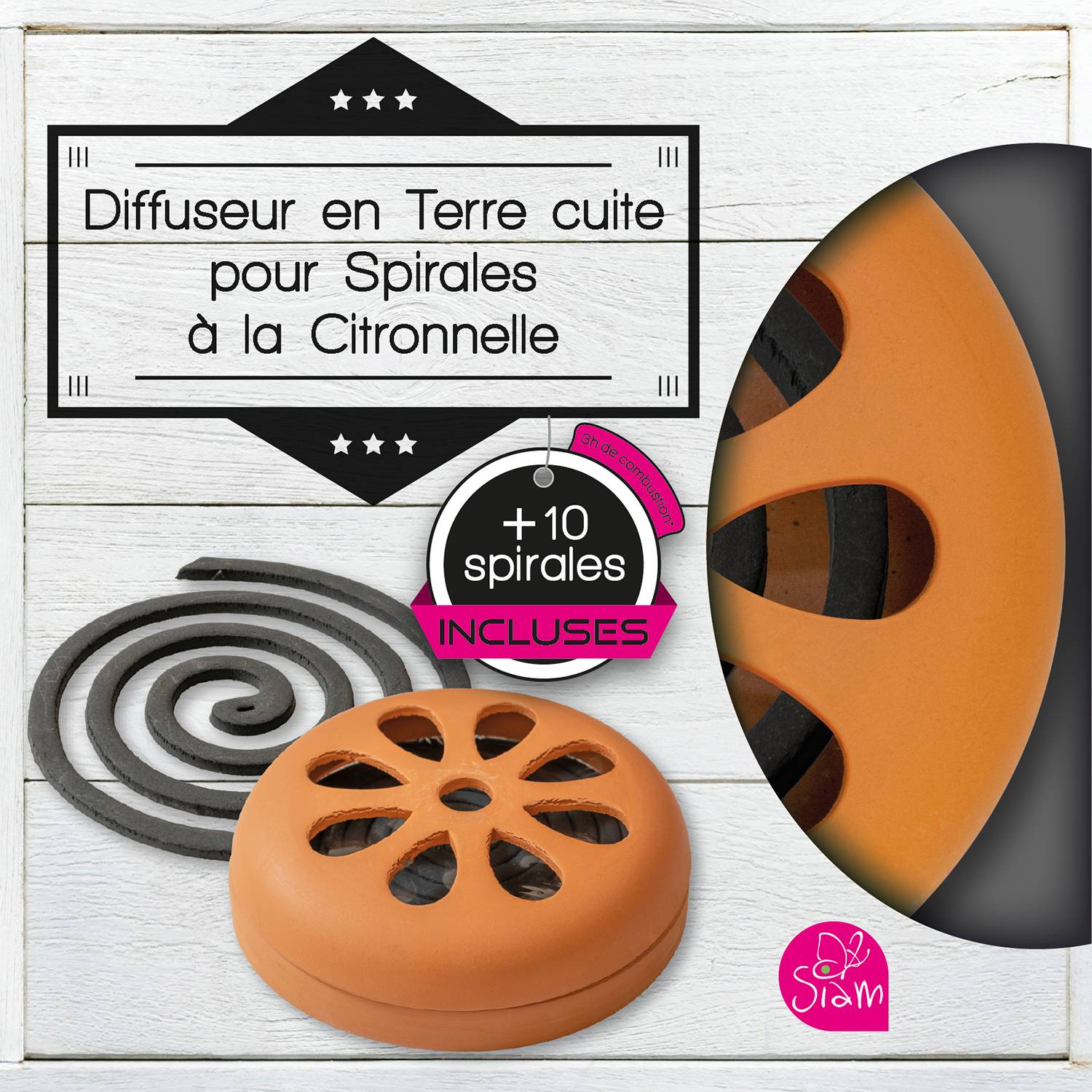 DIFFUSEUR TERRE CUITE + SPIRALES