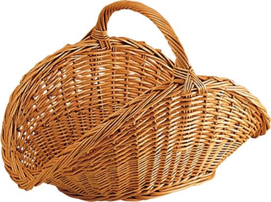 Aubry Gaspard - Panier à bûches en osier buff naturel L.62,5 cm H.42,5 cm – AUBRY GASPARD - Image 1