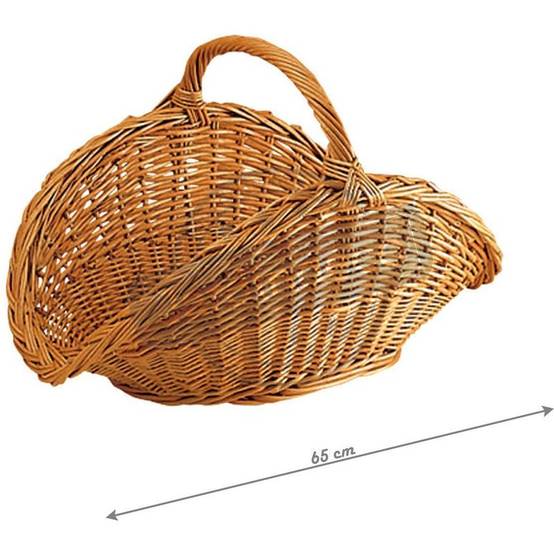 Aubry Gaspard - Panier à bûches en osier buff naturel L.62,5 cm H.42,5 cm – AUBRY GASPARD - Image 3