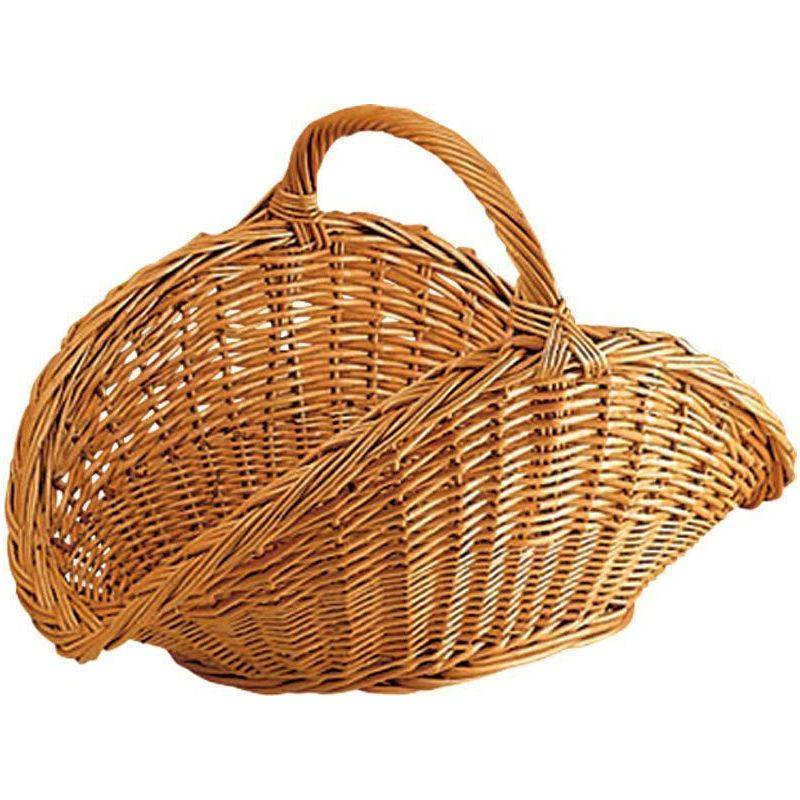 Aubry Gaspard - Panier à bûches en osier buff naturel L.62,5 cm H.42,5 cm – AUBRY GASPARD - Image 2
