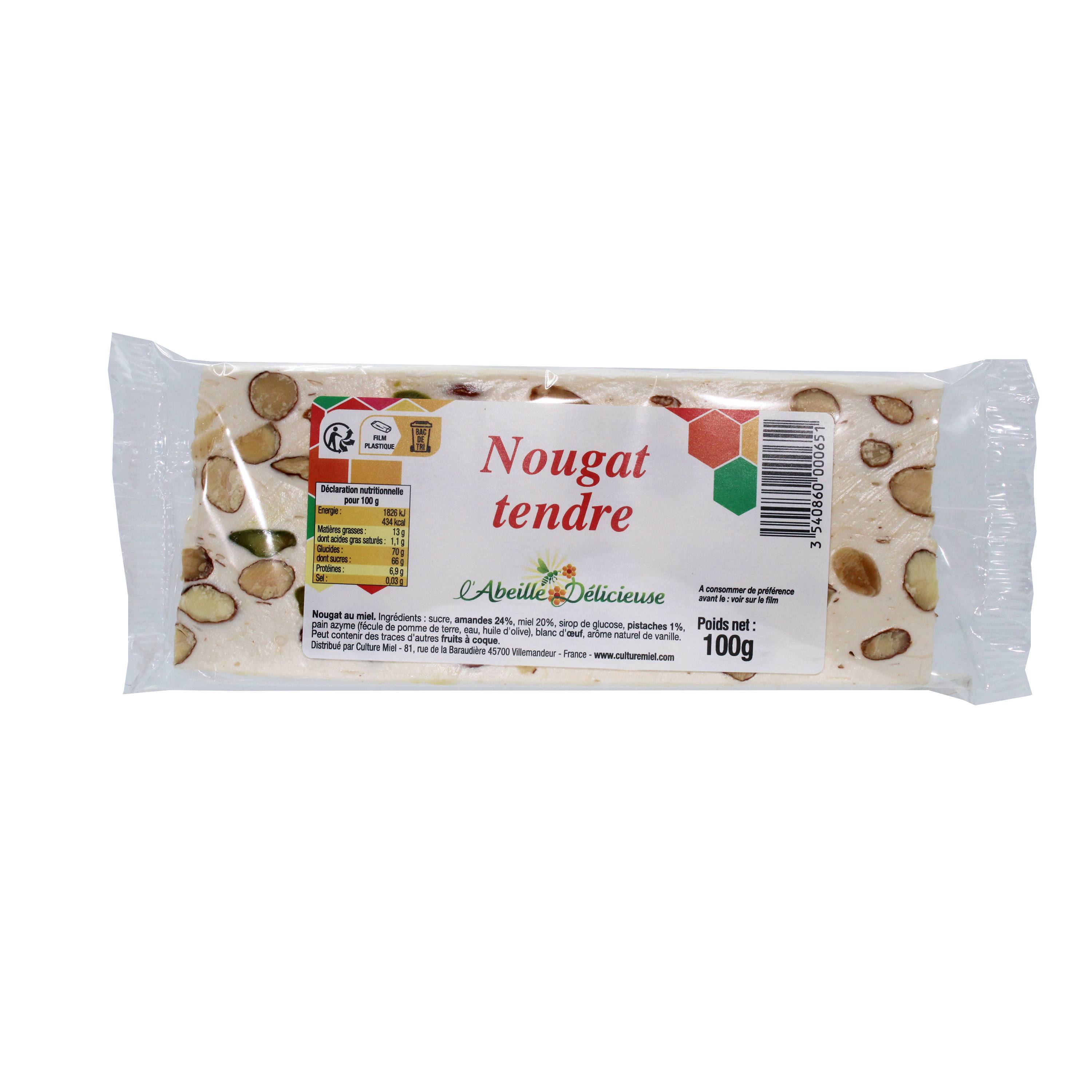L'Abeille Délicieuse - Nougat amandes miel barre 100 g - L'Abeille Délicieuse - Image 3