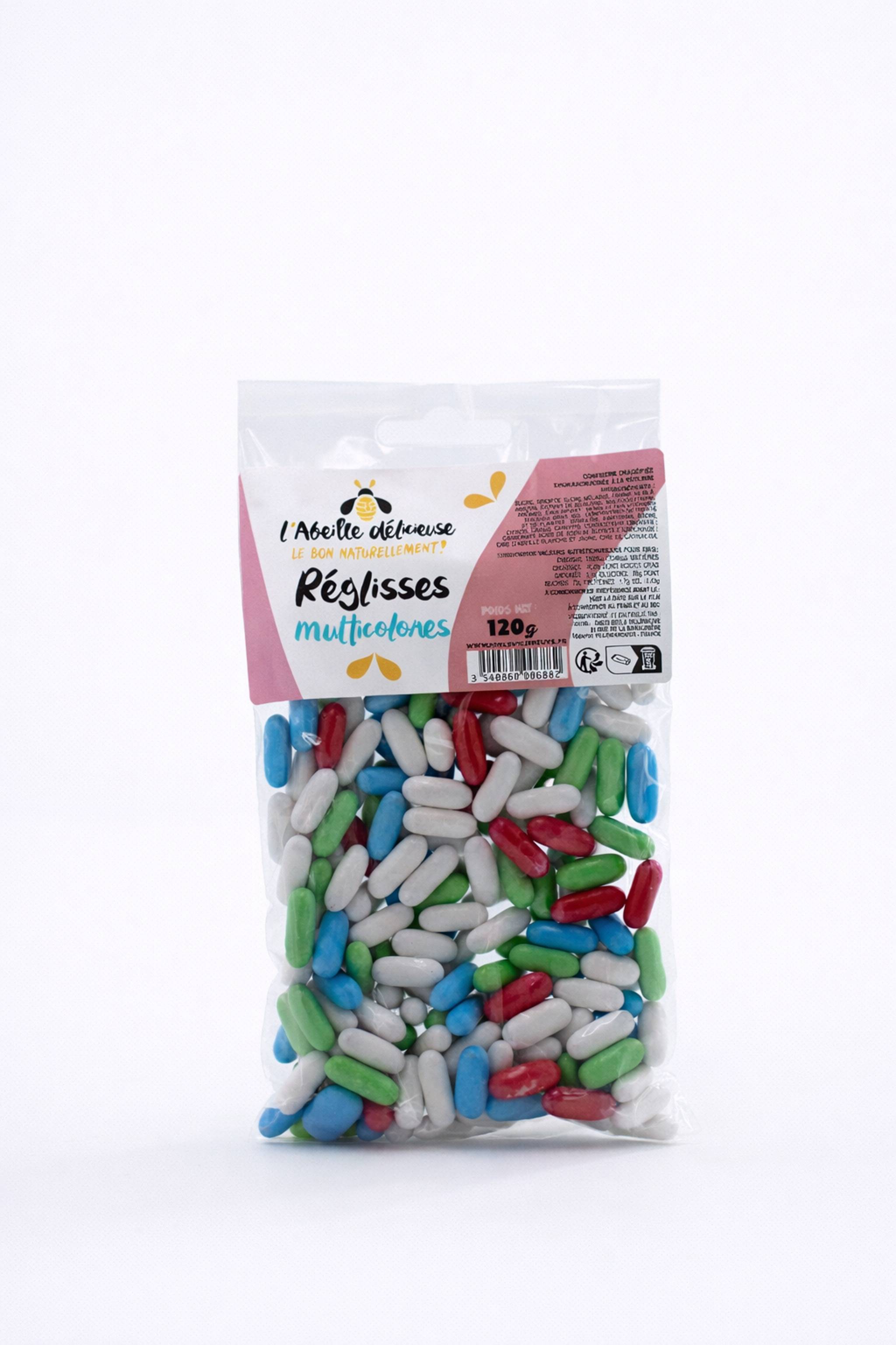L'Abeille Délicieuse - Réglisses multicolores 120 g - L'Abeille Délicieuse