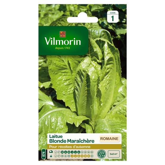 Vilmorin - Laitue romaine blonde maraichère série 1 sachet graines 4 g - Vilmorin - Image 2