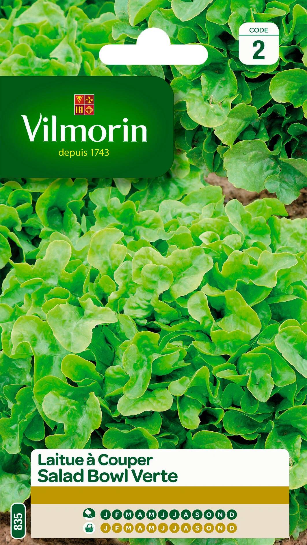 Vilmorin - Laitue a couper salad bowl verte série 2 sachet graines 4 g - Vilmorin - Image 1