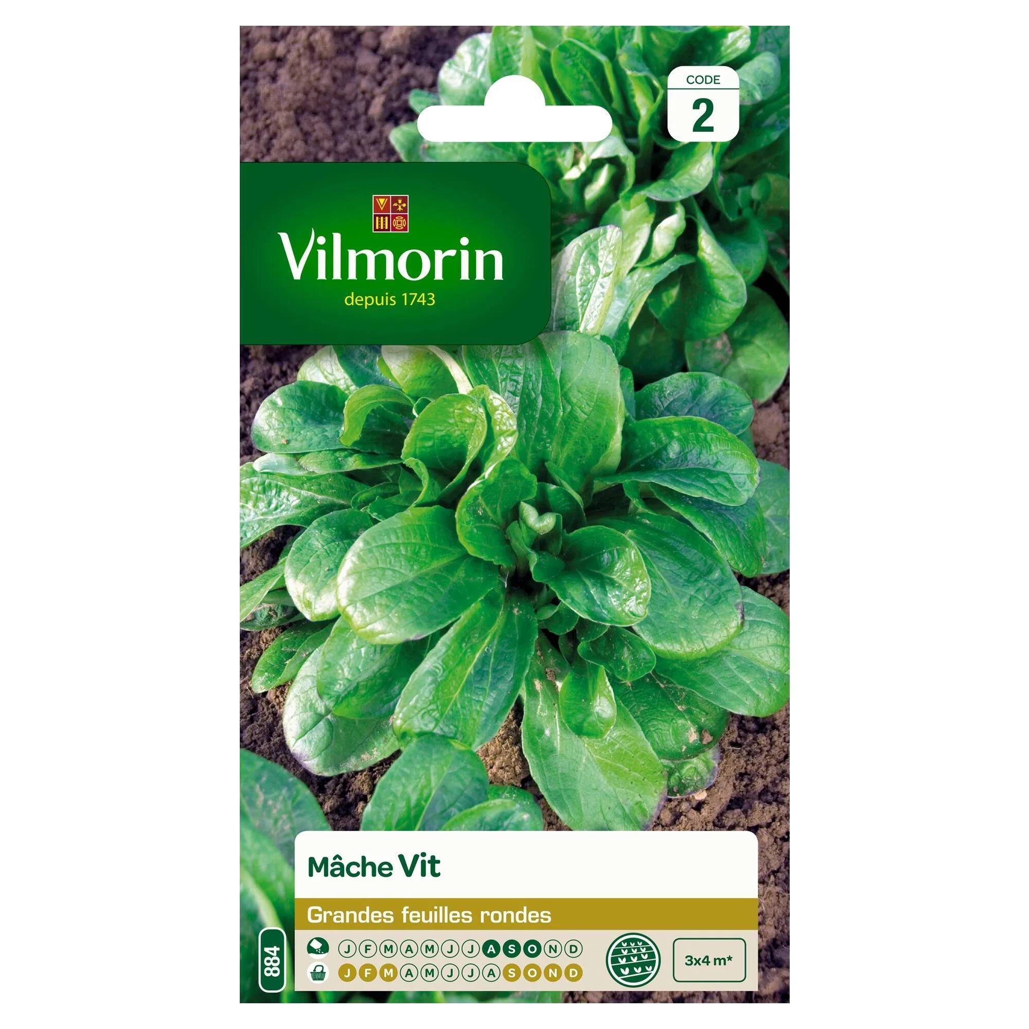 Vilmorin - Mâche vit série 2 sachet graines 3 g - Vilmorin - Image 1