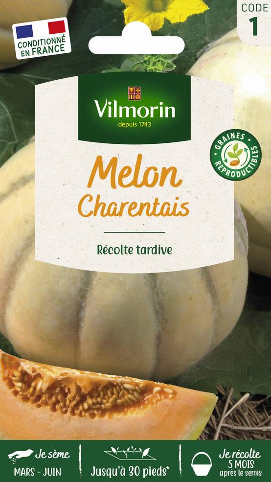 Vilmorin - Melon Charentais série 1 sachet graines 3 g - Vilmorin - Image 2