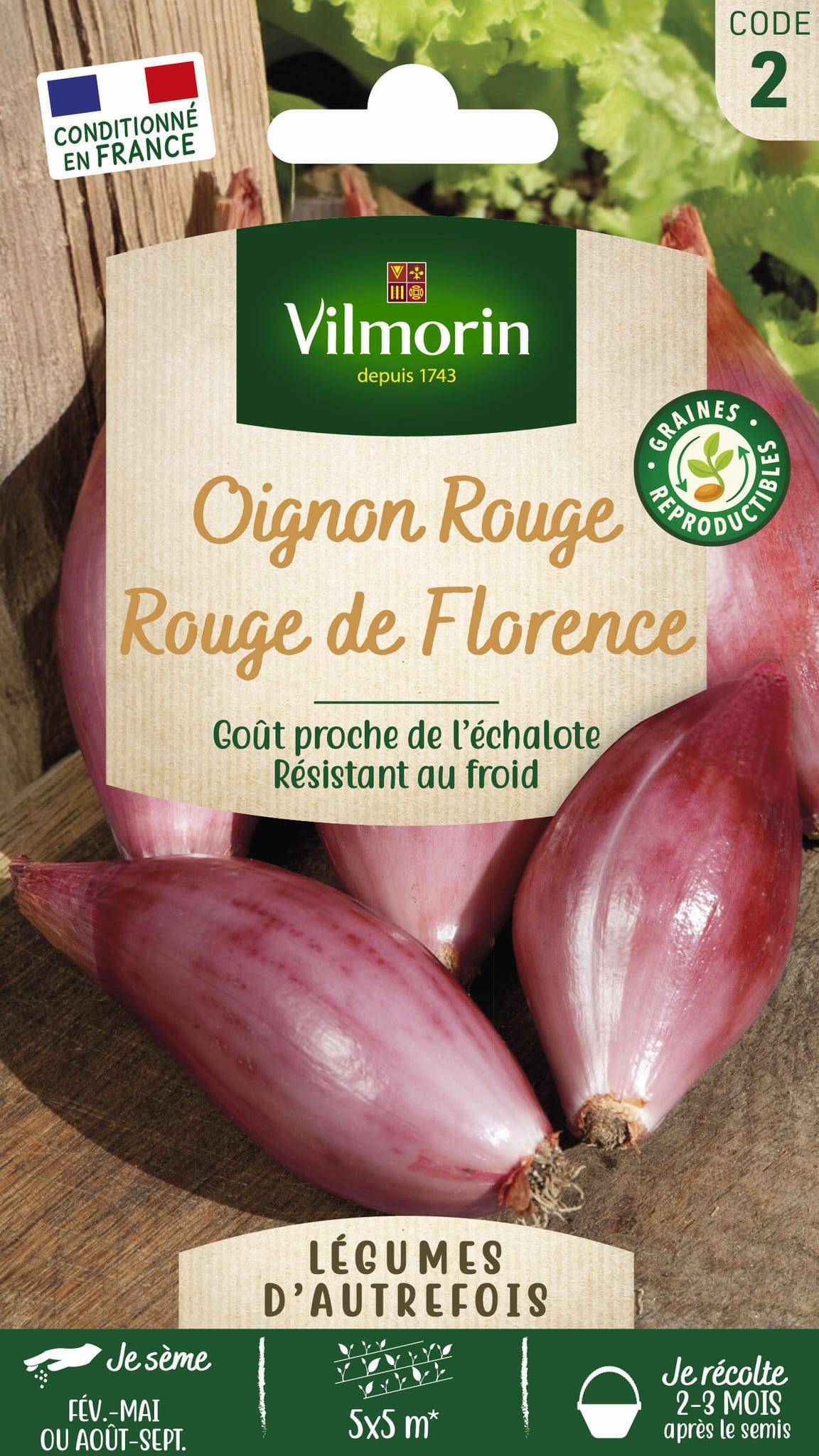 Vilmorin - Oignon rouge de Florence race de Simiane série 2 sachet graines 5 g - Vilmorin - Image 1