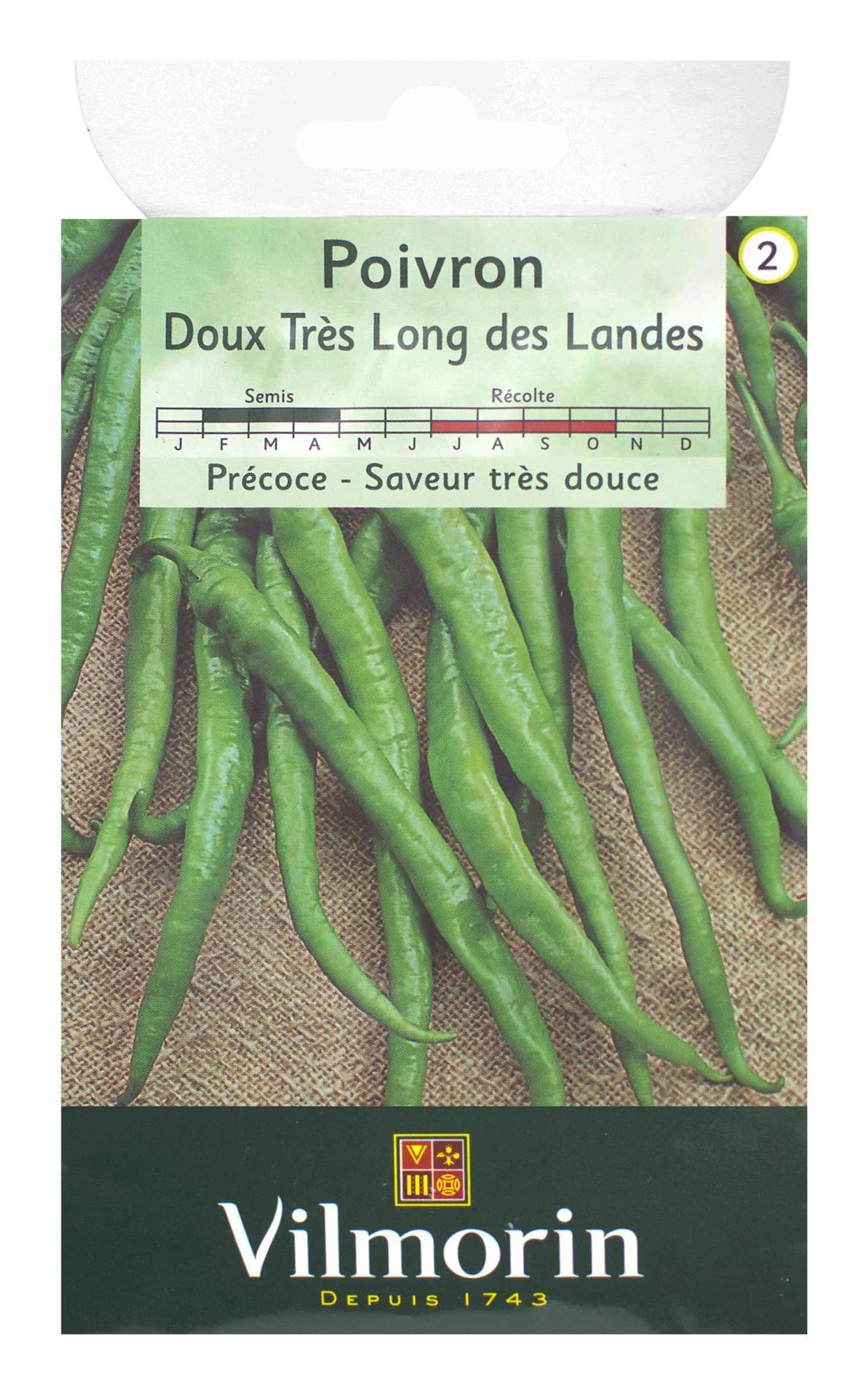 Vilmorin - Poivron doux long des Landes série 2 sachet graines 2 g - Vilmorin - Image 4