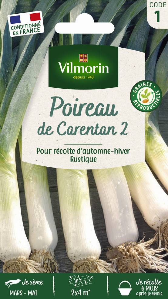 Vilmorin - Poireau de Carentan 2 série 1 sachet graines 4 g - Vilmorin - Image 2