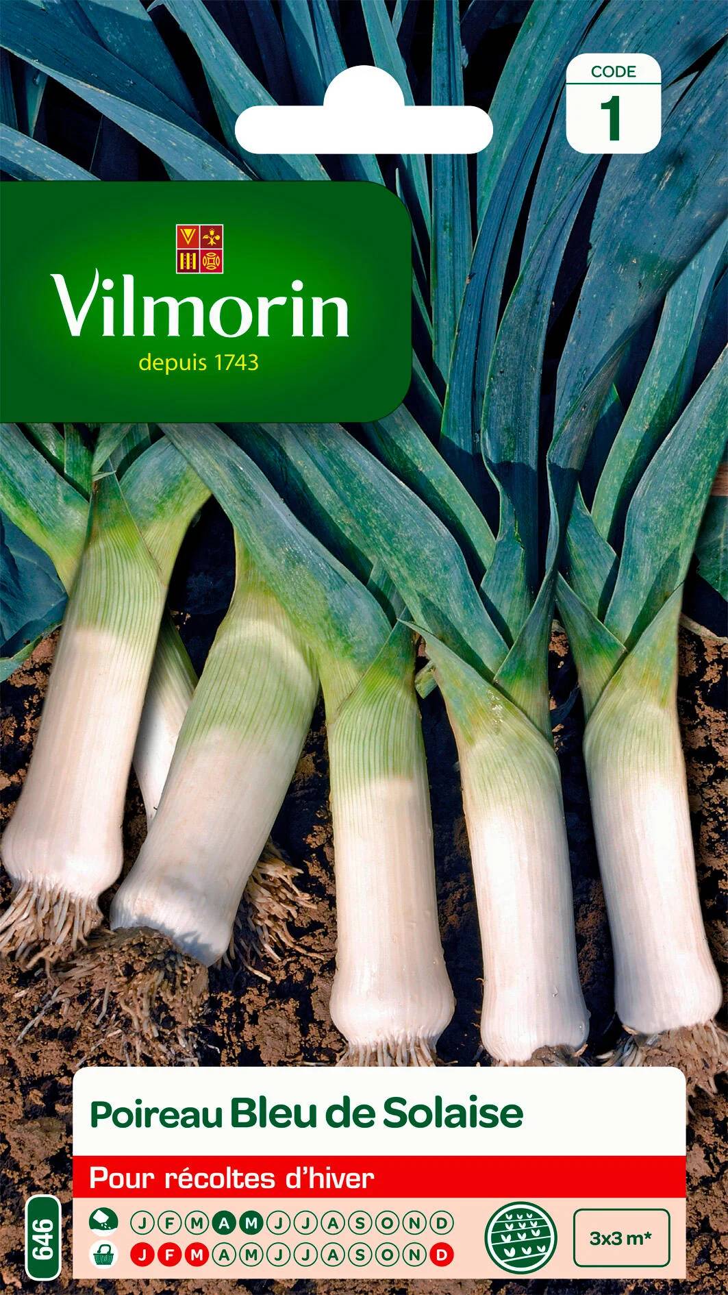 Vilmorin - Poireau bleu de Solaise série 1 sachet graines 4 g - Vilmorin - Image 1