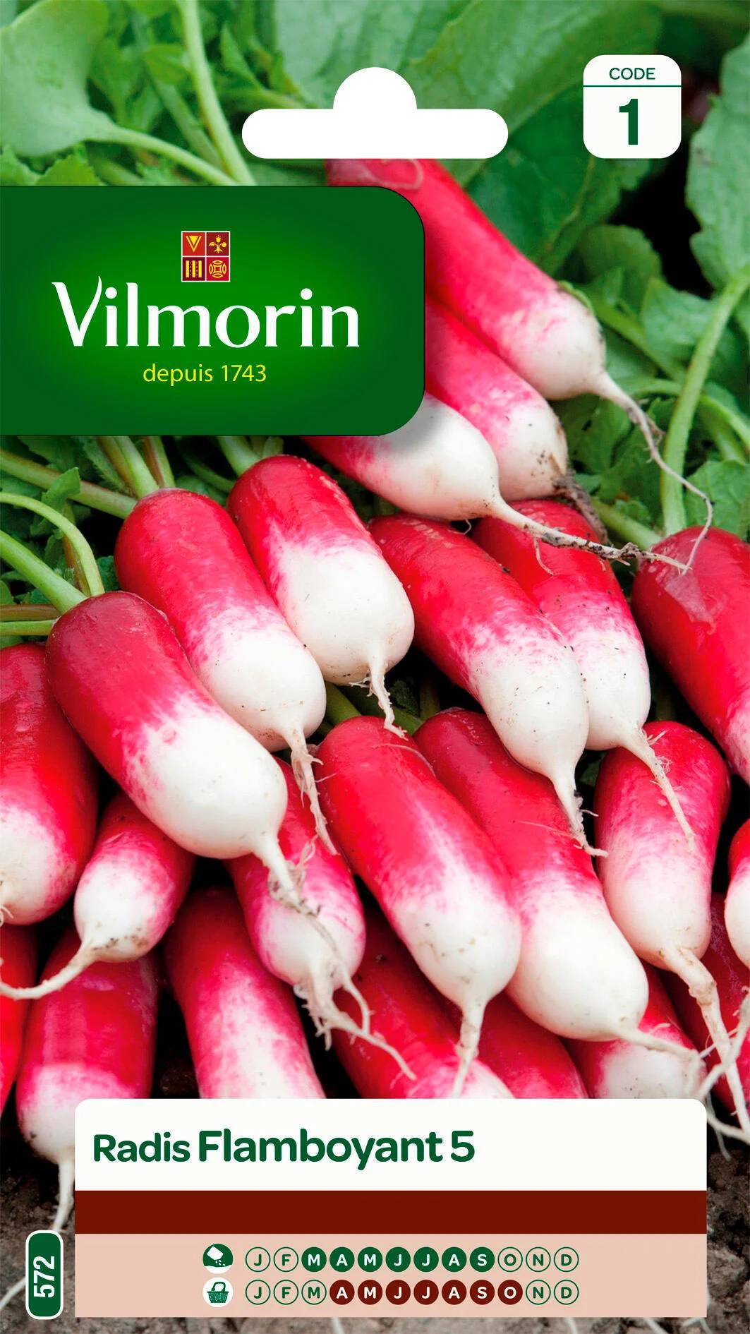 Vilmorin - Radis Flamboyant 5 série 1 sachet graines 10 g - Vilmorin - Image 1