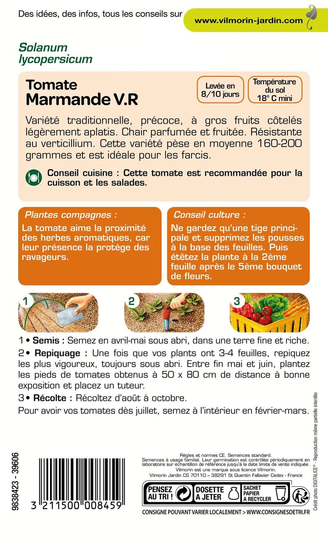 Vilmorin - Tomate Marmande série 1 sachet graines 1,5 g - Vilmorin - Image 1