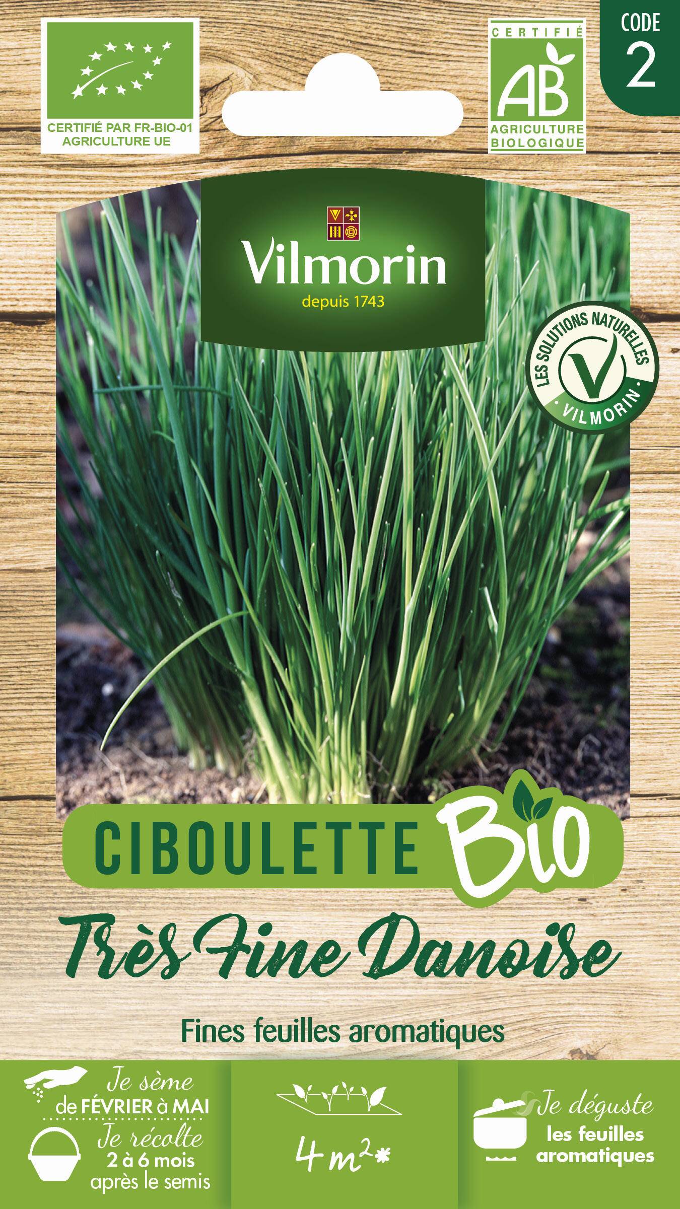 Vilmorin - Ciboulette très fine danoise Bio série 2 sachet graines 1,5 g - Vilmorin - Image 2