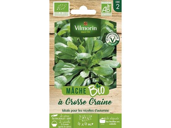 Vilmorin - Mache à grosse graine Bio série 2 sachet graines 4 g - Vilmorin