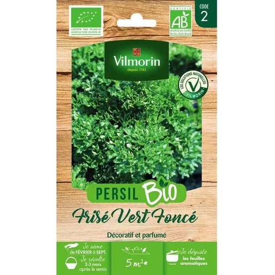 Vilmorin - Persil à feuilles frisé vert foncé Bio série 2 sachet graines 5 g - Vilmorin - Image 3