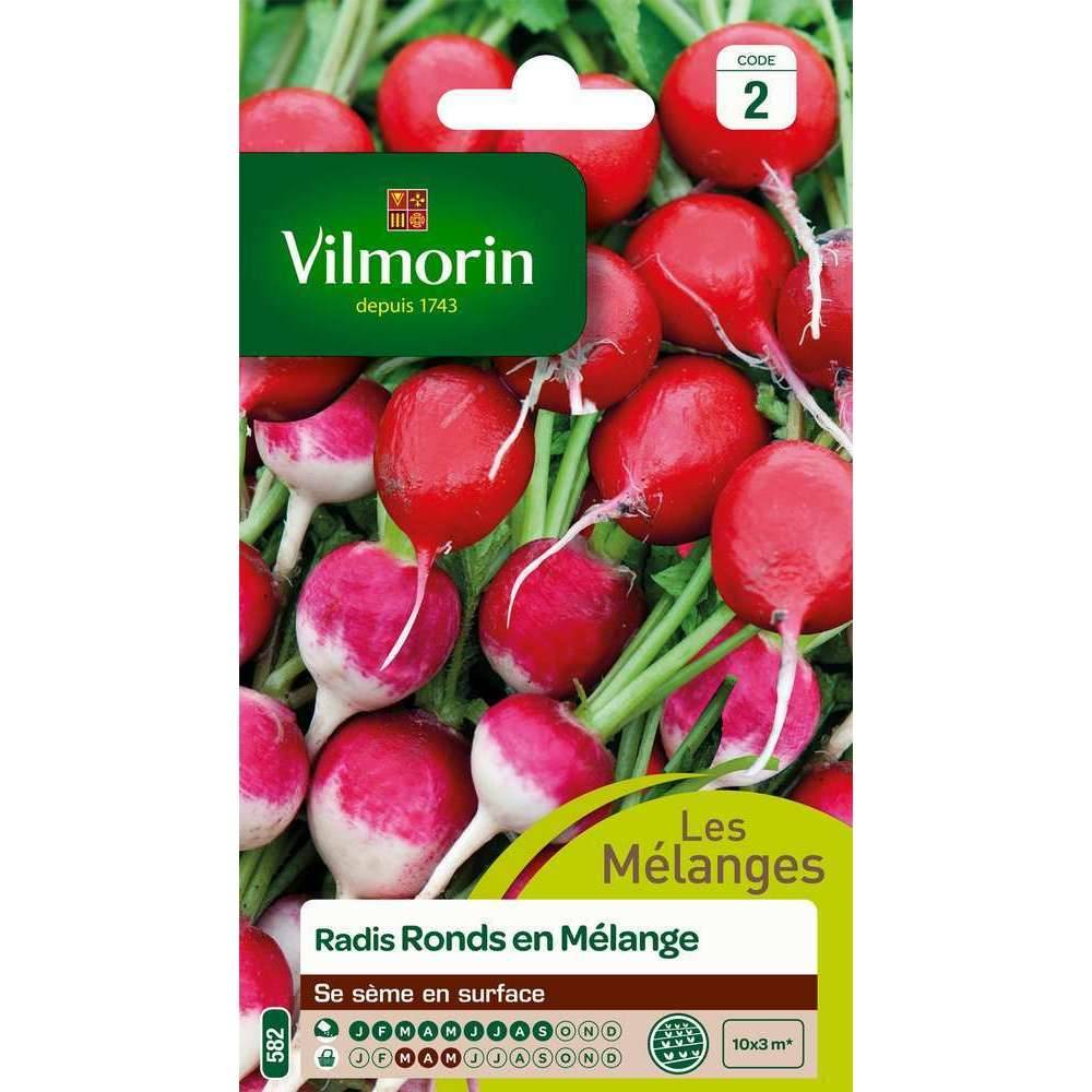 Vilmorin - Radis ronds en mélange Gaudry 2 / Jolly série 2 sachet graines 10 g - Vilmorin - Image 1