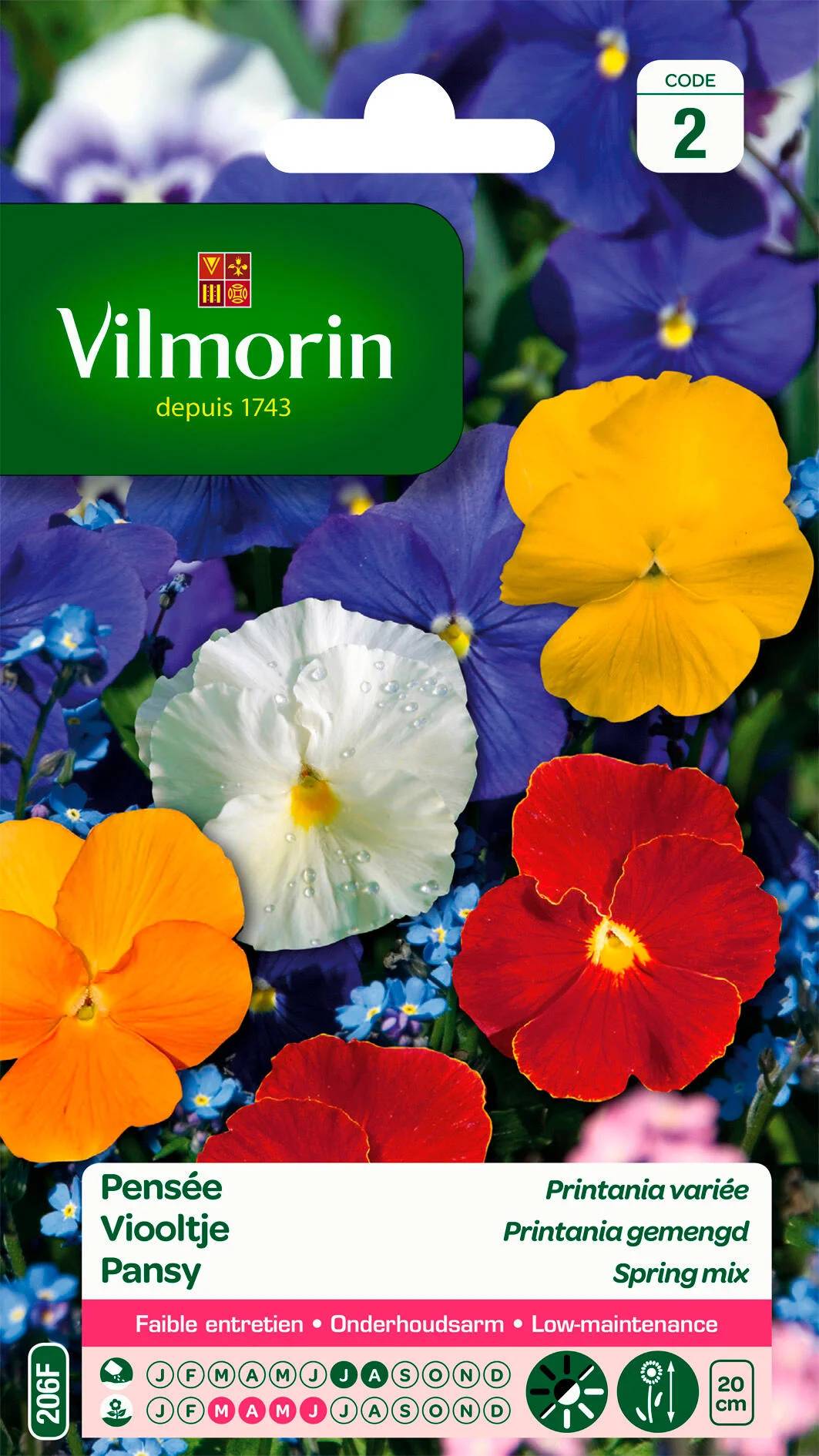 Vilmorin - Pensée printania variée série 2 sachet graines 0,4 g - Vilmorin - Image 4
