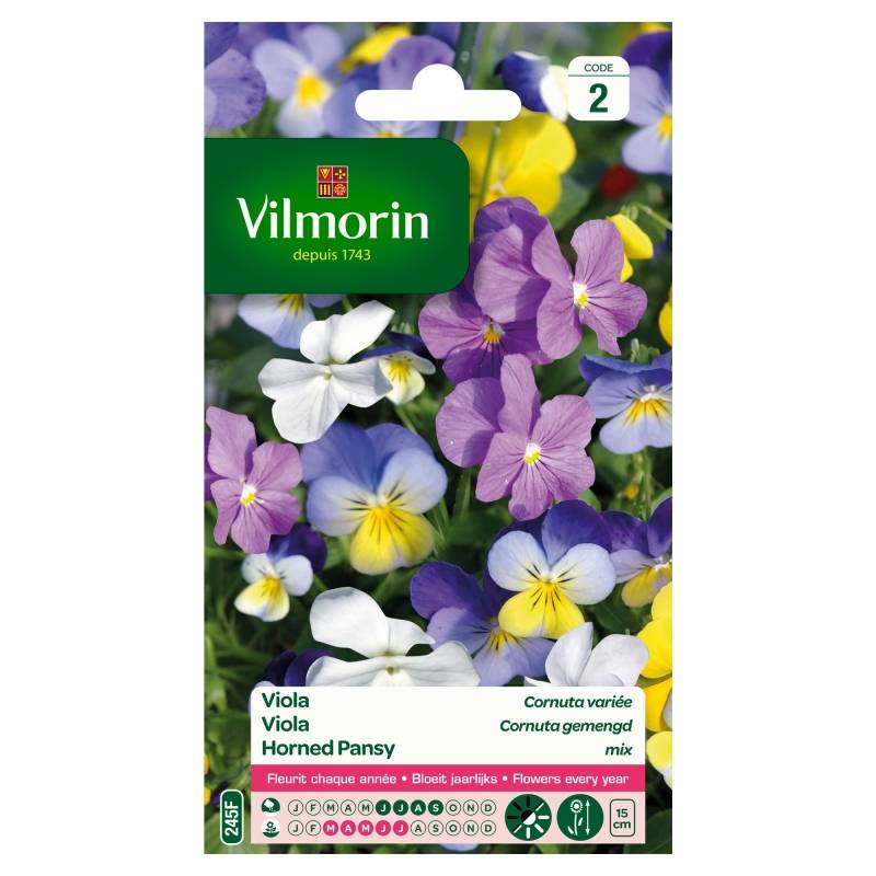 Vilmorin - Viola Cornuta variée série 2 sachet graines 0,7 g - Vilmorin - Image 2