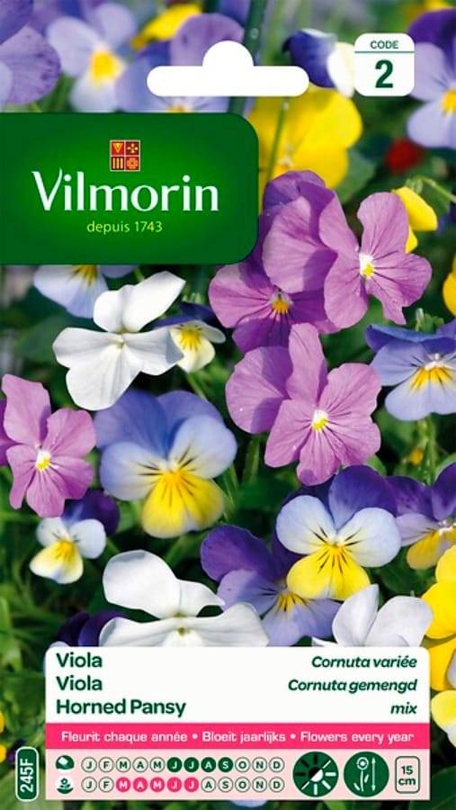 Vilmorin - Viola Cornuta variée série 2 sachet graines 0,7 g - Vilmorin - Image 3