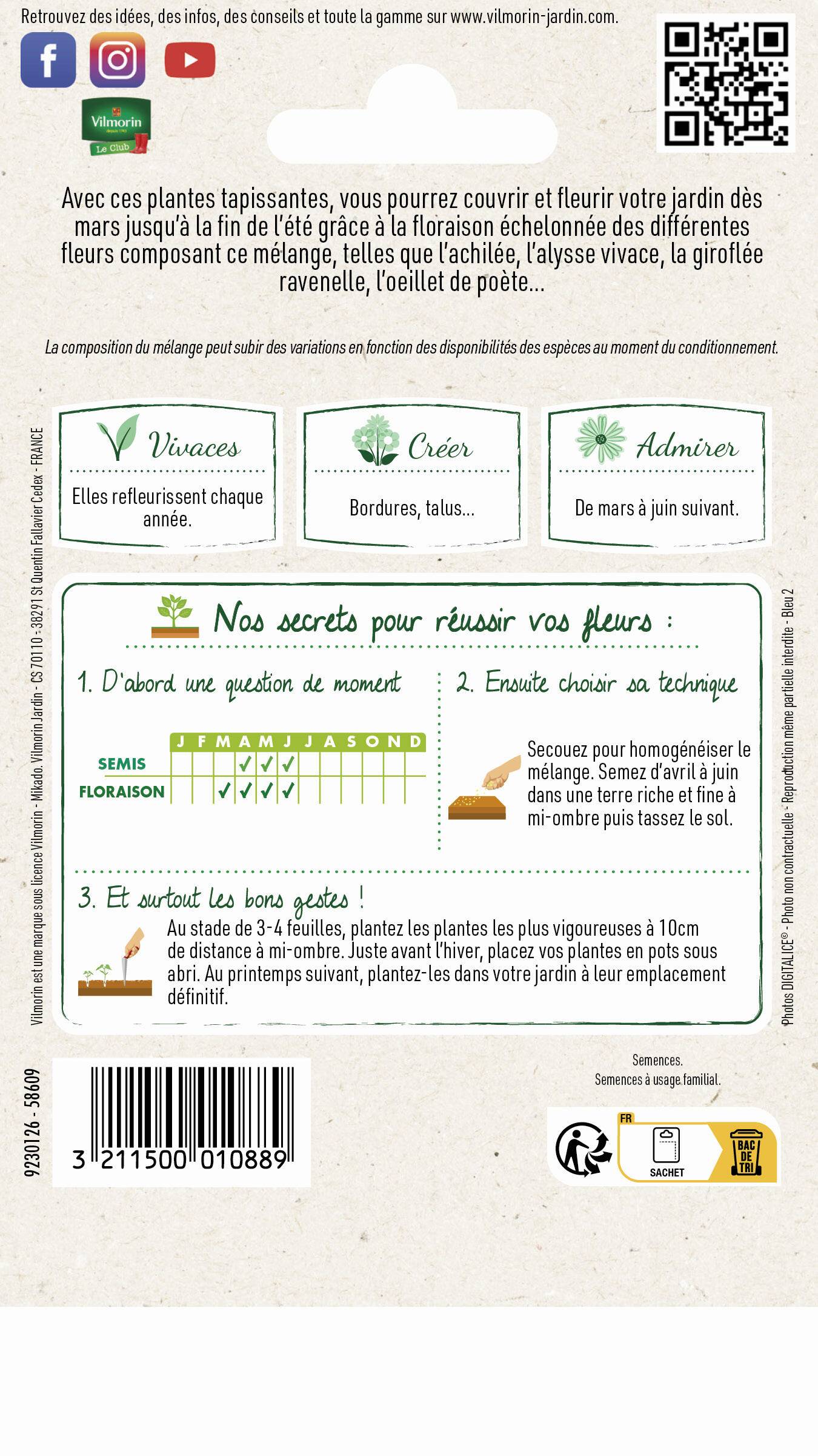 Vilmorin - Fleurs vivaces pour rocaille série 3 sachet graines 5 g - Vilmorin - Image 6