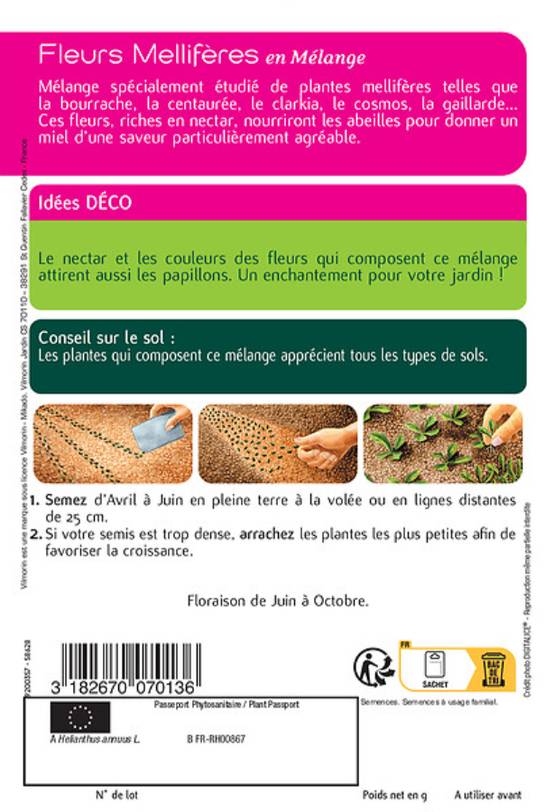 Vilmorin - Fleurs mellifères série 2 sachet graines 3 g - Vilmorin - Image 4