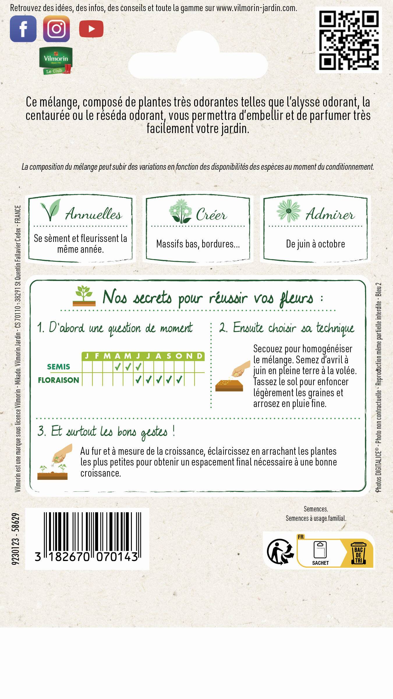 Vilmorin - Fleurs parfumées série 2 sachet graines 3 g - Vilmorin - Image 8