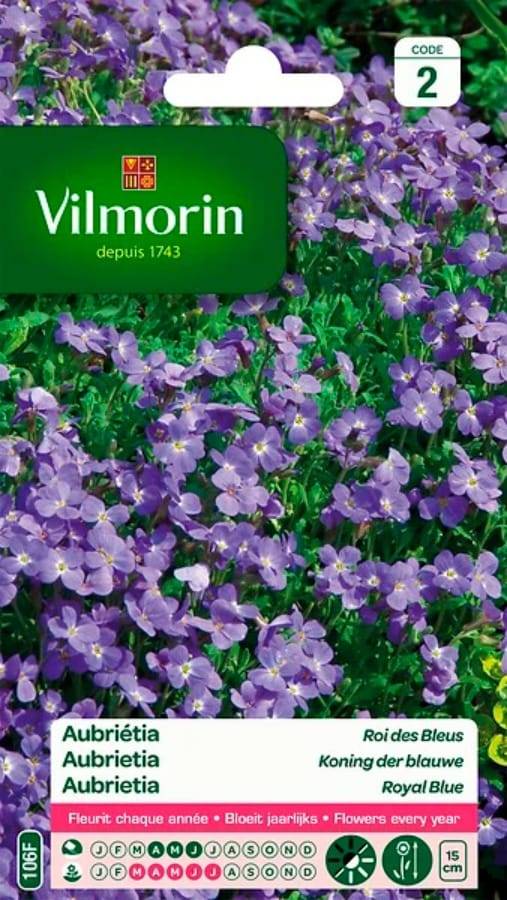 Vilmorin - Aubriétia Roi des Bleus serie 2 sachet graines 0,3 g - Vilmorin - Image 2