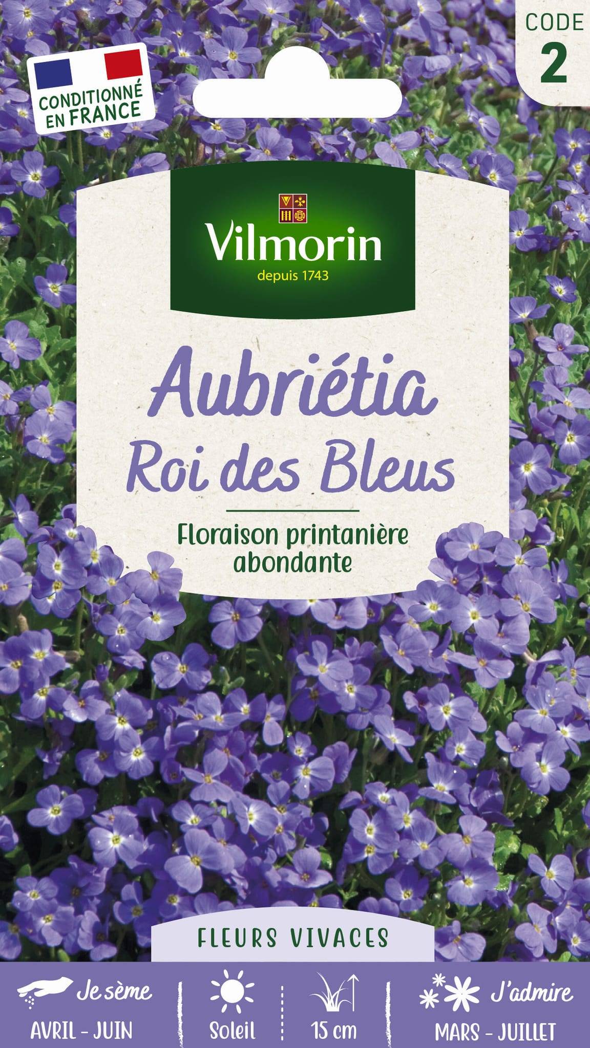 Vilmorin - Aubriétia Roi des Bleus serie 2 sachet graines 0,3 g - Vilmorin - Image 1