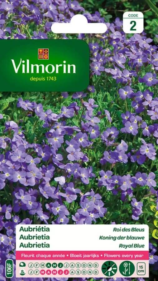 Vilmorin - Aubriétia Roi des Bleus serie 2 sachet graines 0,3 g - Vilmorin - Image 3