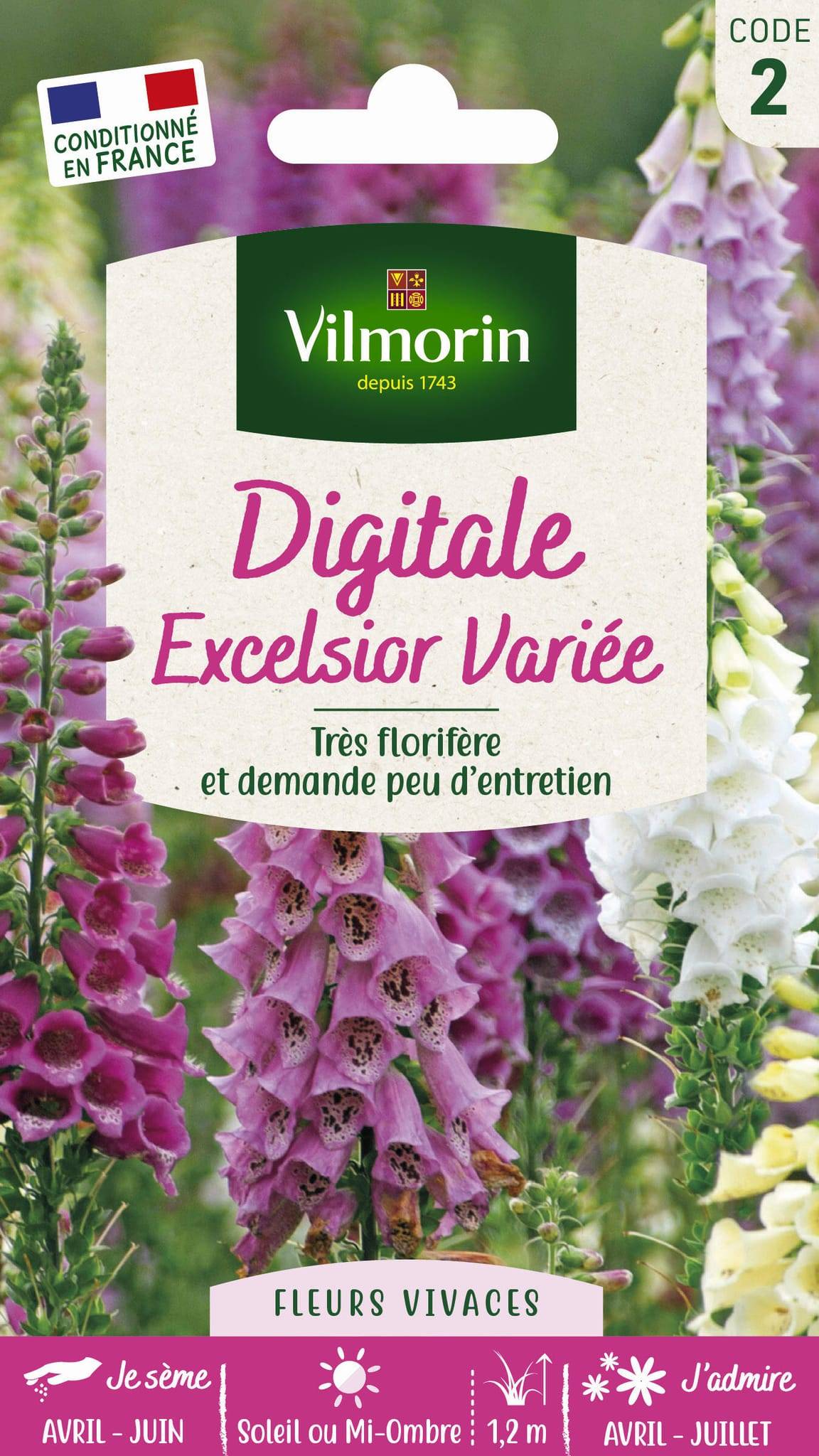 Vilmorin - Digitale variée série 2 sachet graines 0,5 g - Vilmorin - Image 1