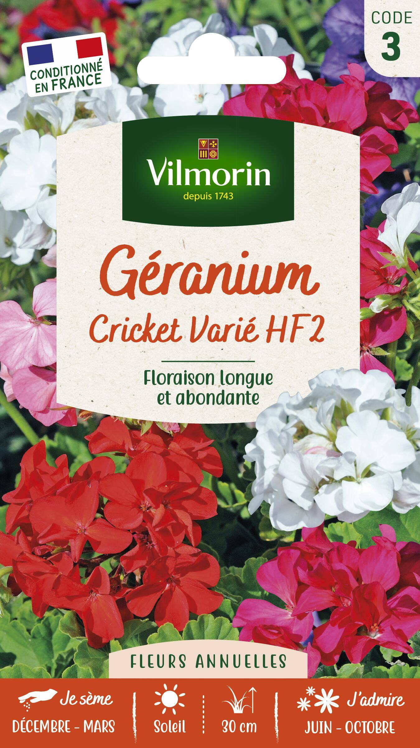 Vilmorin - Géranium cricket varie série 3 sachet graines 0,3 g - Vilmorin - Image 5