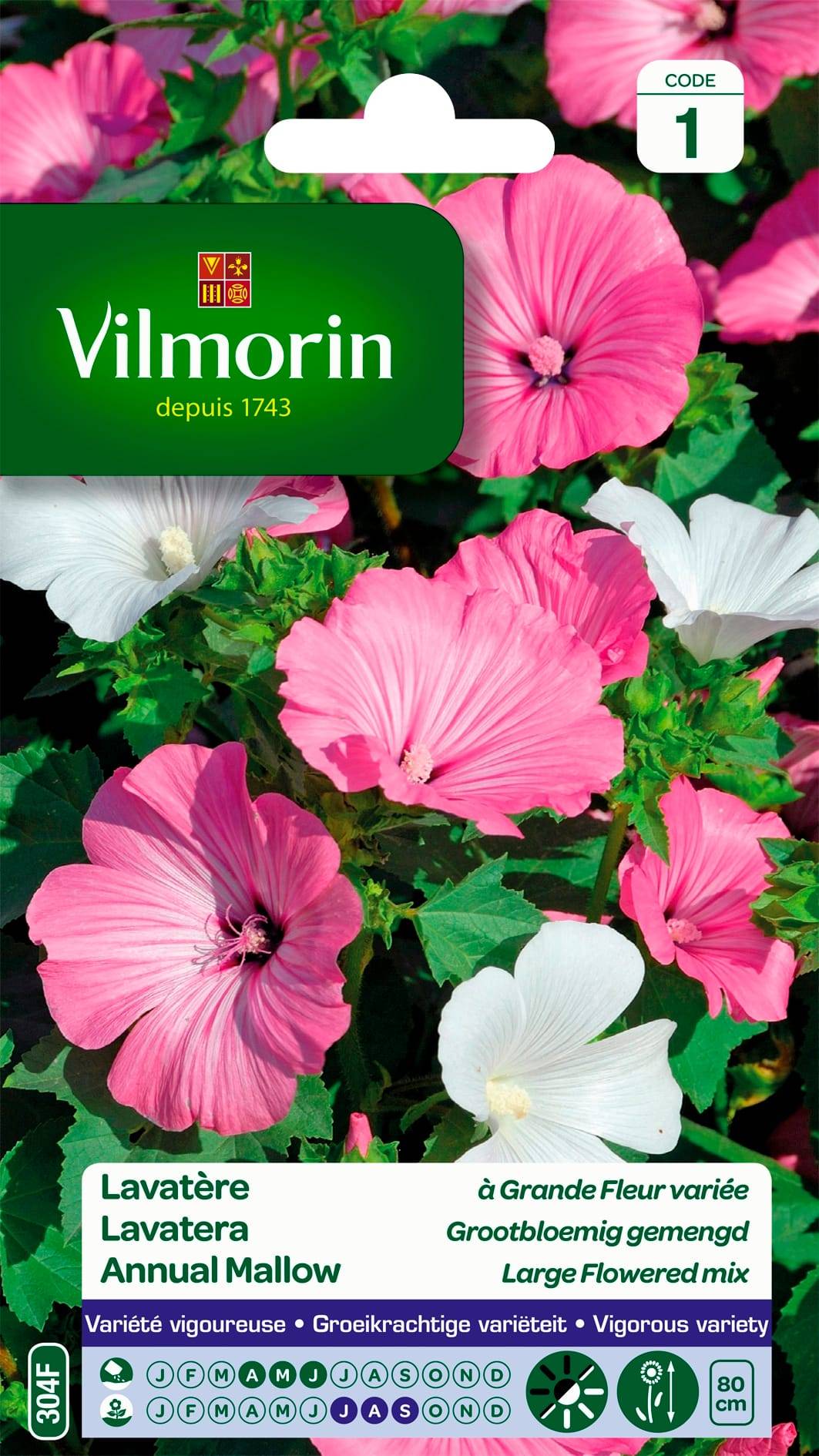 Vilmorin - Lavatère a grande fleur variée série 1 sachet graines 3 g - Vilmorin - Image 2