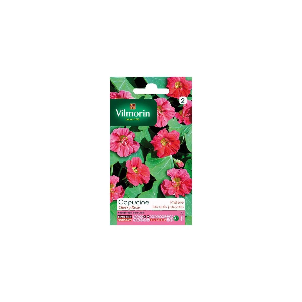 Vilmorin - Capucine Cherry Rose serie 2 sachet graines 5 g - Vilmorin - Image 2