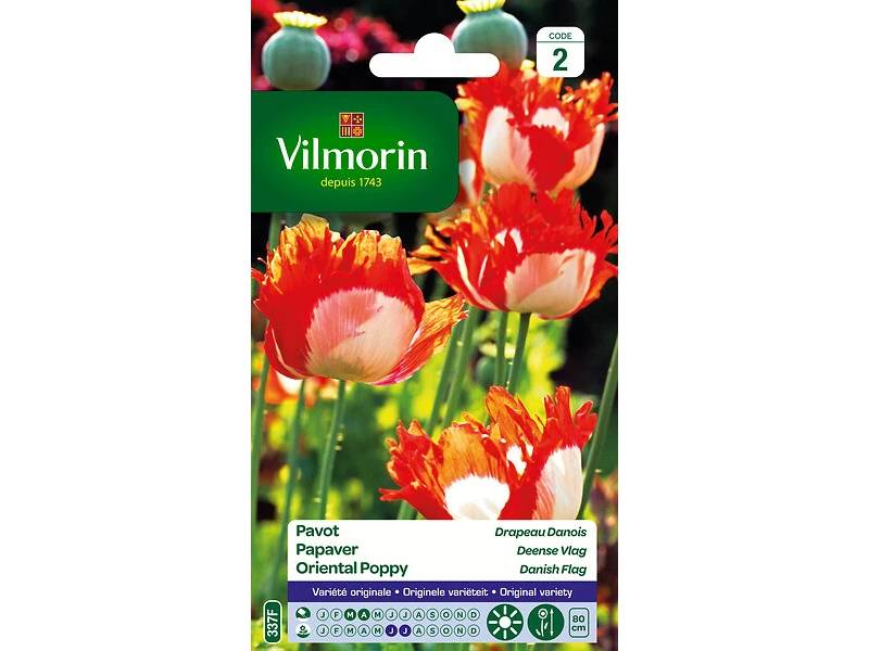 Vilmorin - Pavot Drapeau Danois serie 2 sachet graines 1 g - Vilmorin - Image 4