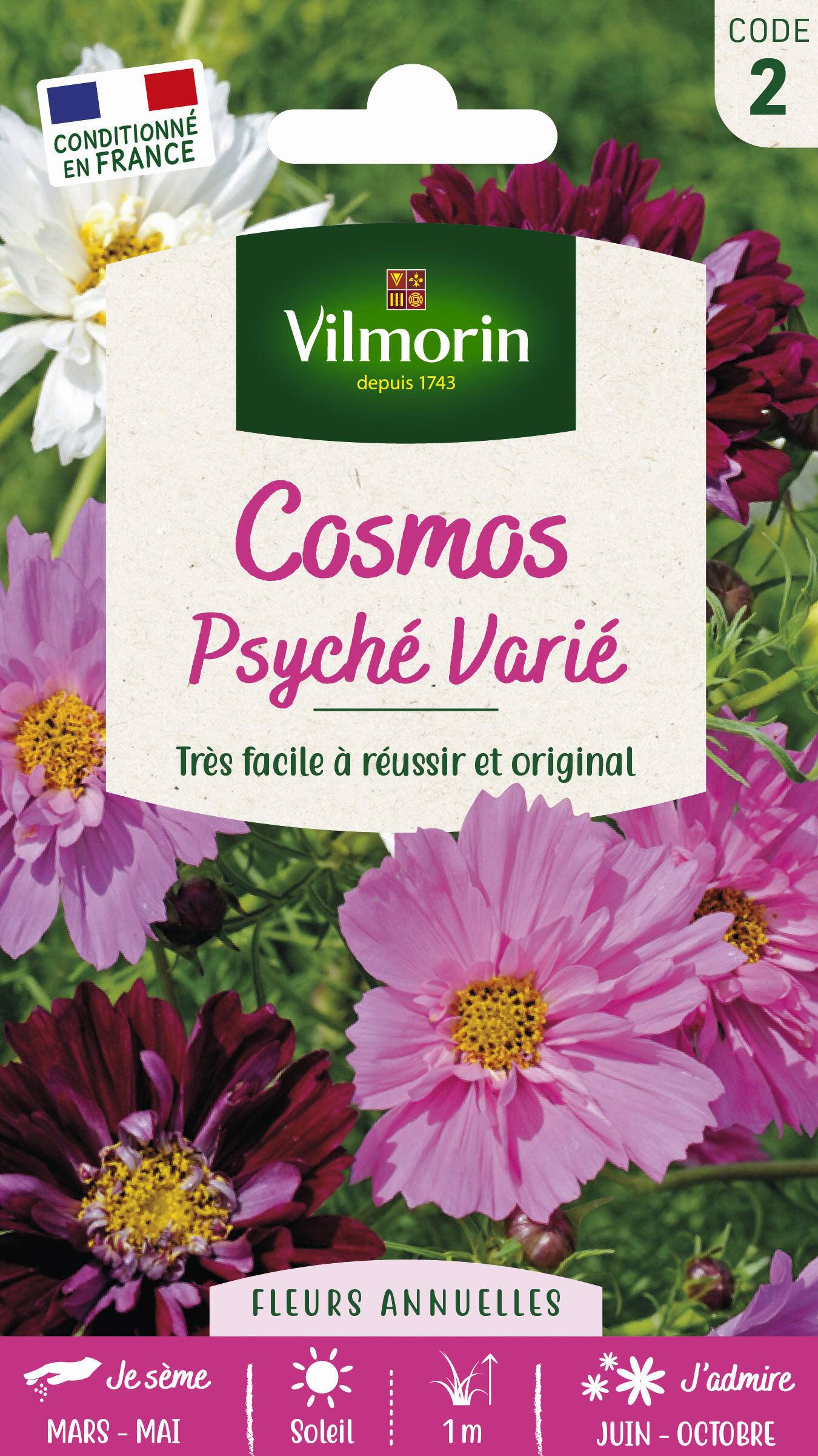 Vilmorin - Cosmos psychee varie série 2 sachet graines 1,5 g - Vilmorin - Image 1